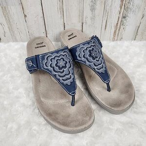 Earth Origins Leather Willow Glenda Sandals Blue Size 9.5